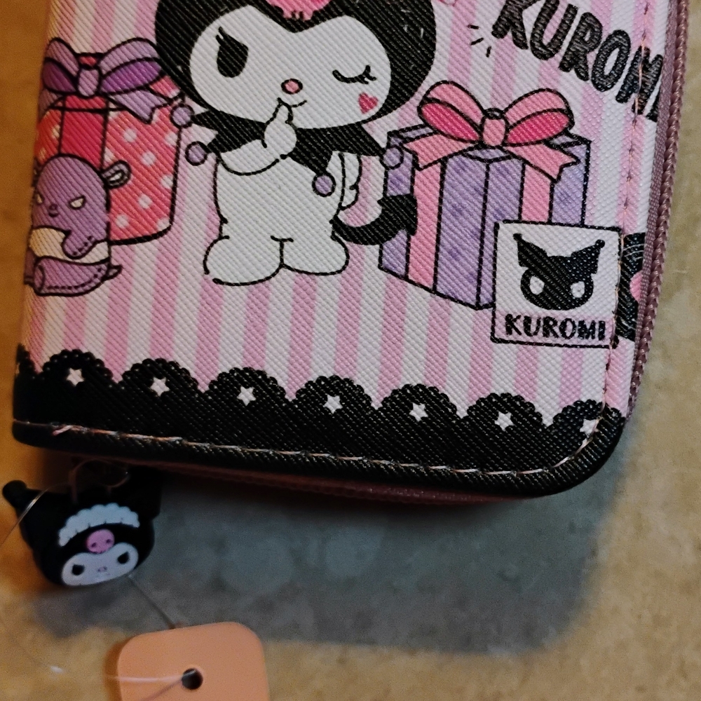 Kuromi Pink Wallet with Zipper Charm